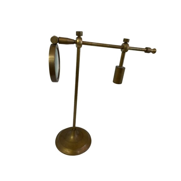 Vintage Nautical Brass Magnifying GLASS Desk Table Top Adjustable Reading Workin - Picture 6 of 6